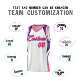 Custom White Purple and Pink Color Block Sports Uniform Basketball Jersey