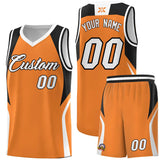 Custom Gold Orange Black and White Color Block Sports Uniform Basketball Jersey