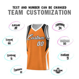 Custom Gold Orange Black and White Color Block Sports Uniform Basketball Jersey