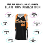 Custom Black Gold Orange and White Color Block Sports Uniform Basketball Jersey
