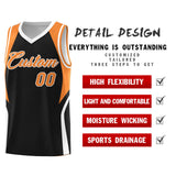 Custom Black Gold Orange and White Color Block Sports Uniform Basketball Jersey