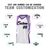 Custom White Light Purple and Purple Color Block Sports Uniform Basketball Jersey