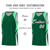 Custom Kelly Green Green and White Color Block Sports Uniform Basketball Jersey