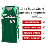 Custom Kelly Green Green and White Color Block Sports Uniform Basketball Jersey