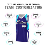 Custom Royal Sky Blue and White Color Block Sports Uniform Basketball Jersey