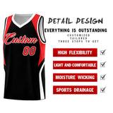 Custom Black Red and White Color Block Sports Uniform Basketball Jersey