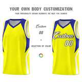 Custom Gold Royal and White Color Block Sports Uniform Basketball Jersey