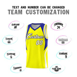 Custom Gold Royal and White Color Block Sports Uniform Basketball Jersey