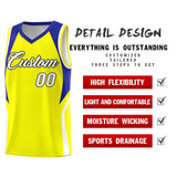 Custom Gold Royal and White Color Block Sports Uniform Basketball Jersey