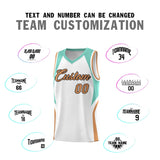 Custom White Blue and Buckskin Brown Color Block Sports Uniform Basketball Jersey