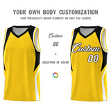Custom Gold Black and White Color Block Sports Uniform Basketball Jersey