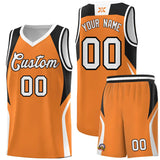 Custom Gold Orange Black and White Color Block Sports Uniform Basketball Jersey