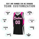 Custom Black Pink and White Color Block Sports Uniform Basketball Jersey