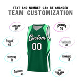 Custom Kelly Green Green and White Color Block Sports Uniform Basketball Jersey