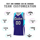 Custom Royal Sky Blue and White Color Block Sports Uniform Basketball Jersey