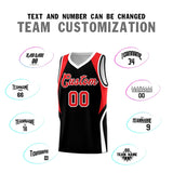 Custom Black Red and White Color Block Sports Uniform Basketball Jersey