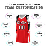 Custom Red Black and White Color Block Sports Uniform Basketball Jersey