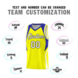 Custom Gold Royal and White Color Block Sports Uniform Basketball Jersey