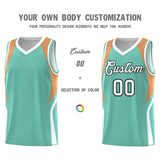 Custom Blue Buckskin Brown and White Color Block Sports Uniform Basketball Jersey