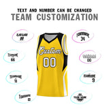 Custom Gold Black and White Color Block Sports Uniform Basketball Jersey