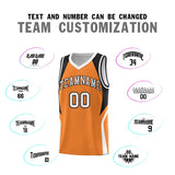 Custom Gold Orange Black and White Color Block Sports Uniform Basketball Jersey