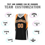 Custom Black Gold Orange and White Color Block Sports Uniform Basketball Jersey
