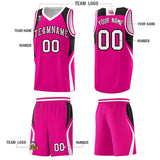 Custom Pink Black and White Color Block Sports Uniform Basketball Jersey