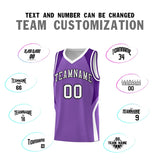 Custom Light Purple Purple and White Color Block Sports Uniform Basketball Jersey