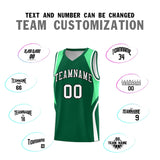 Custom Kelly Green Green and White Color Block Sports Uniform Basketball Jersey