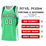 Custom Green Kelly Green and White Color Block Sports Uniform Basketball Jersey