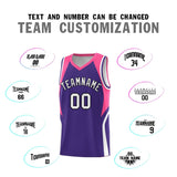 Custom Purple Pink and White Color Block Sports Uniform Basketball Jersey
