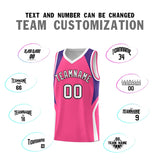 Custom Pink Purple and White Color Block Sports Uniform Basketball Jersey