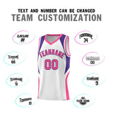 Custom White Purple and Pink Color Block Sports Uniform Basketball Jersey