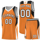 Custom Gold Orange Black and White Color Block Sports Uniform Basketball Jersey