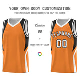 Custom Gold Orange Black and White Color Block Sports Uniform Basketball Jersey