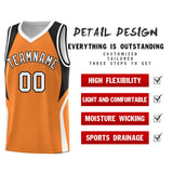 Custom Gold Orange Black and White Color Block Sports Uniform Basketball Jersey