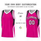Custom Pink Black and White Color Block Sports Uniform Basketball Jersey
