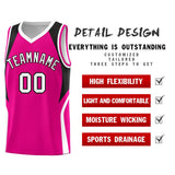 Custom Pink Black and White Color Block Sports Uniform Basketball Jersey