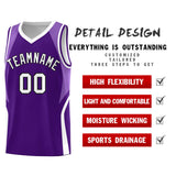 Custom Purple Light Purple and White Color Block Sports Uniform Basketball Jersey