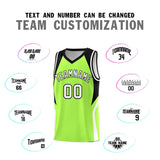 Custom Fluorescent Green Black and White Color Block Sports Uniform Basketball Jersey