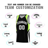 Custom Black Fluorescent Green and White Color Block Sports Uniform Basketball Jersey