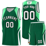 Custom Kelly Green Green and White Color Block Sports Uniform Basketball Jersey