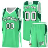 Custom Green Kelly Green and White Color Block Sports Uniform Basketball Jersey
