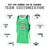 Custom Green Kelly Green and White Color Block Sports Uniform Basketball Jersey