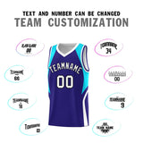 Custom Royal Sky Blue and White Color Block Sports Uniform Basketball Jersey