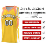 Custom Gold Orange and White Color Block Sports Uniform Basketball Jersey