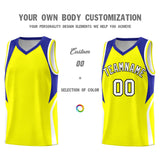 Custom Gold Royal and White Color Block Sports Uniform Basketball Jersey