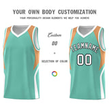 Custom Blue Buckskin Brown and White Color Block Sports Uniform Basketball Jersey