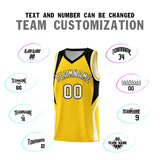 Custom Gold Black and White Color Block Sports Uniform Basketball Jersey