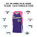 Custom Purple Pink and White Color Block Sports Uniform Basketball Jersey